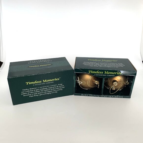 Waterford Timeless Memories Gold Silver Glitter Glass Ornaments Vintage 2003 - Picture 2 of 10